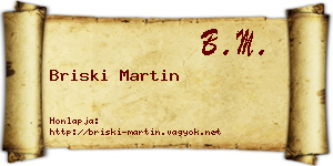 Briski Martin névjegykártya